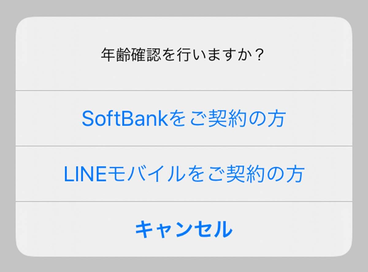 line 年齢 確認 エラー