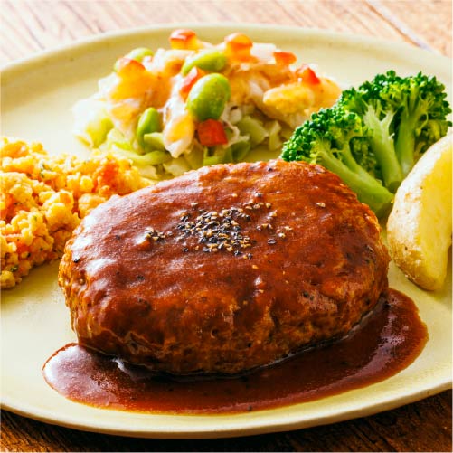 赤ワインと黒胡椒の大人のデミハンバーグの画像