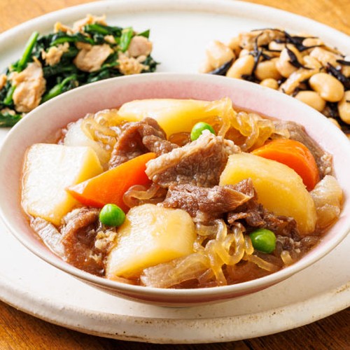 鰹と昆布の旨みひろがるほくほく牛肉じゃがの画像