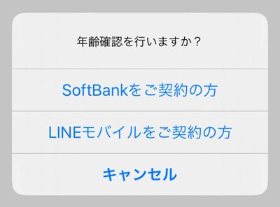 LINEの年齢確認