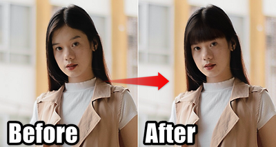 「ビューティーヘア機能」を使用した比較画像