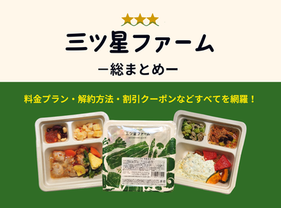 【三ツ星ファームまとめ】宅食最高レベルの味？ 料金・キャンペーン・解約方法など実食もまじえ徹底解説