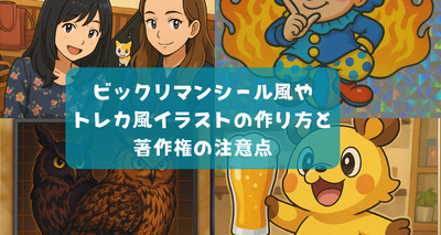 ビックリマンシール風やトレカ風イラストの作り方と著作権の注意点解説
