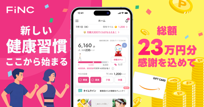 1,300万DLの健康管理アプリ「FiNC」が大型リニューアルで使いやすく進化！ 7月1日から総額23万円分の大還元キャンペーン開催