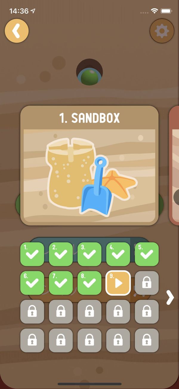 Dig it!のステージ選択画面 SANDBOX