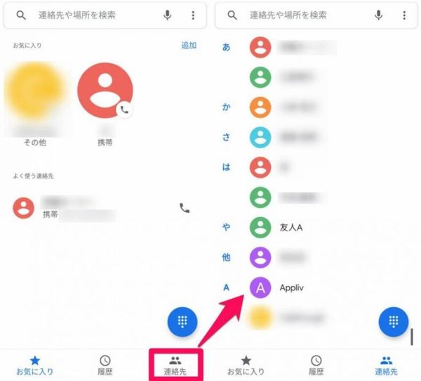 電話帳から電話をかける