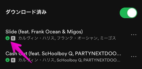 Spotify ダウンロード済み
