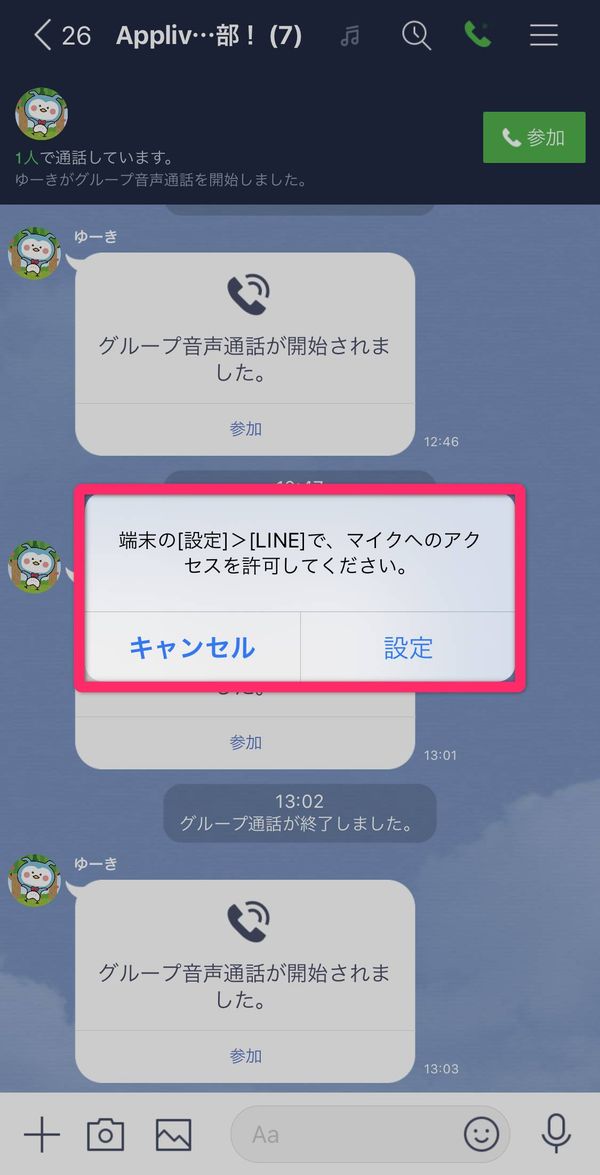 カメラとマイクのアクセス許可