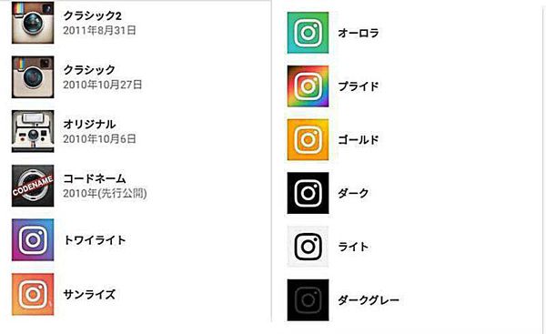 インスタグラムアイコン一覧
