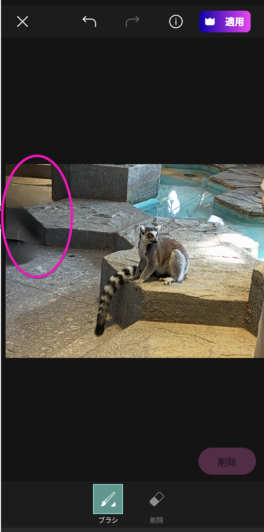 オブジェクトが削除された画像