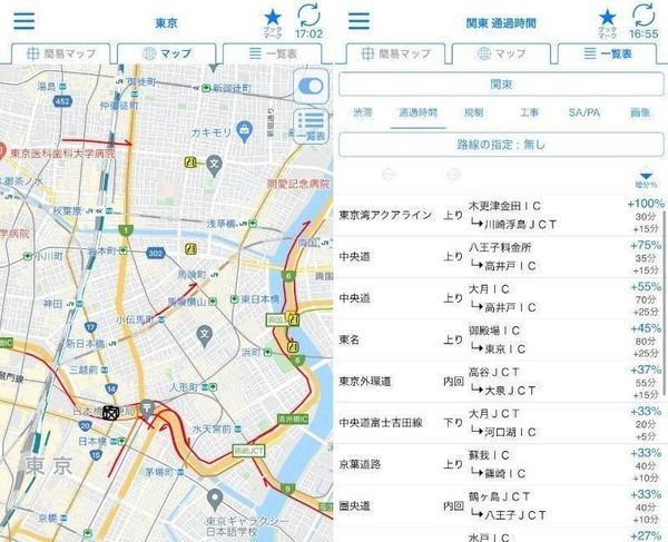 渋滞情報アプリはリアルタイムで渋滞情報がわかる