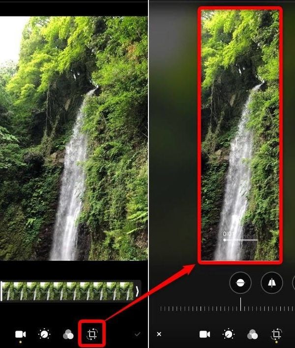 クロップボタンを押してクロップ