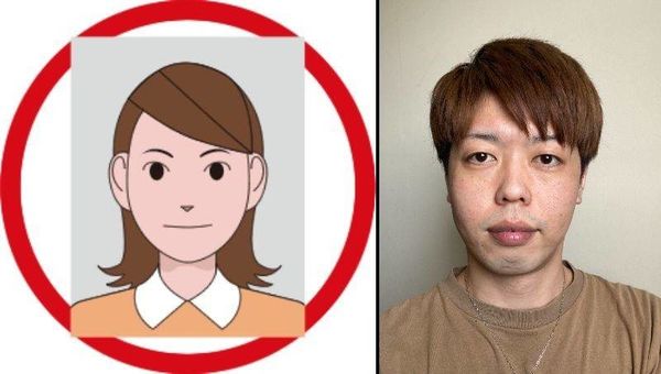 見本イラスト（左）と撮影した写真（右）の比較画像