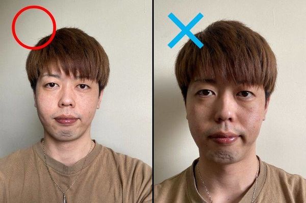 （左）窓の方を向いて撮影。（右）窓の方を向かずに撮影