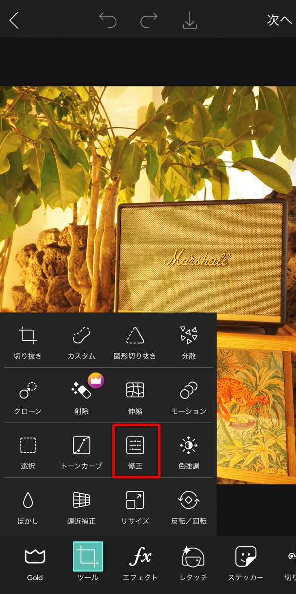 Picsartを使用して修正する画像