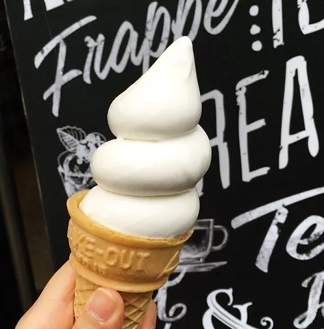 もこもことしたソフトクリーム