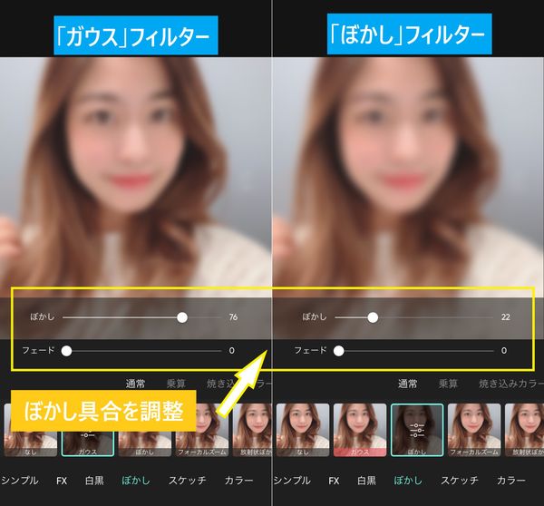 写真全体をぼかす