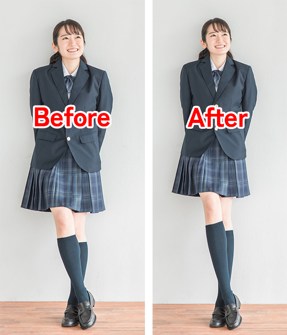 加工例①：制服姿