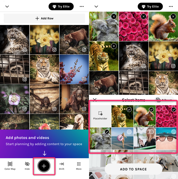 『UNUM』に加工画像を追加している例