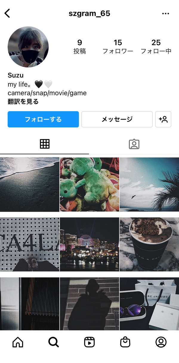 暗めのトーンで統一したプロフィール画像