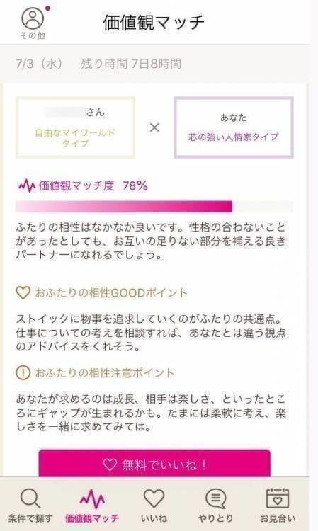 『ゼクシィ縁結び』公式サイトの価値観診断のイメージ