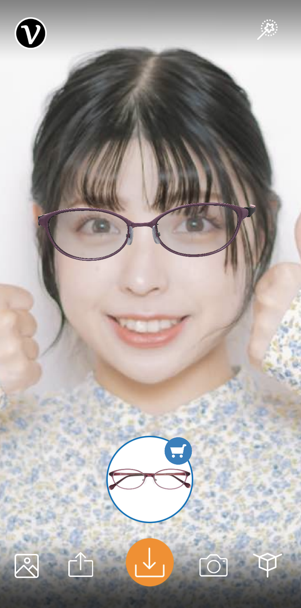 メガネの画像を顔写真に重ねて、似合うメガネを自分で選ぶタイプ