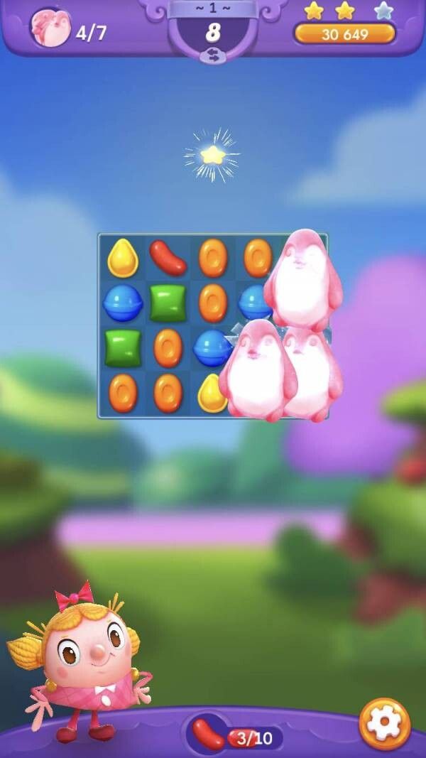 キャンディークラッシュフレンズのゲーム画面