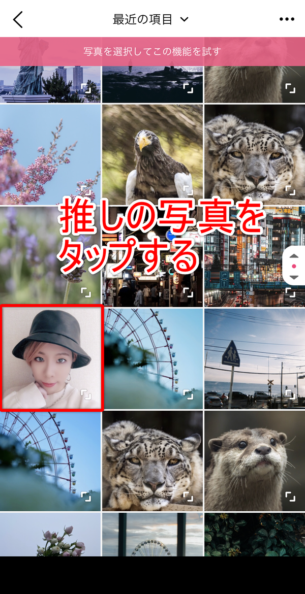 推しの写真を選ぶ