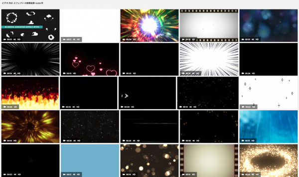 Adobe Stockの動画エフェクト