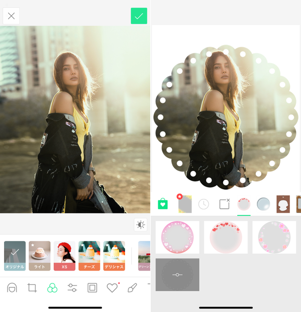 『LINE Camera』を使用した加工例