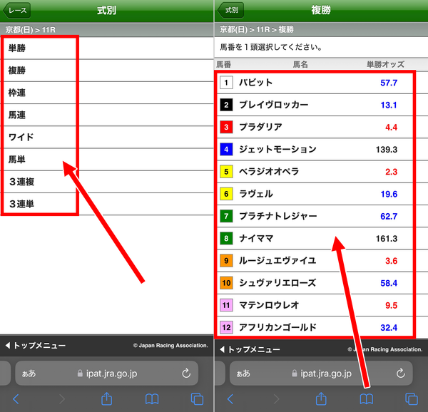 5.識別を選び、買い目を決める