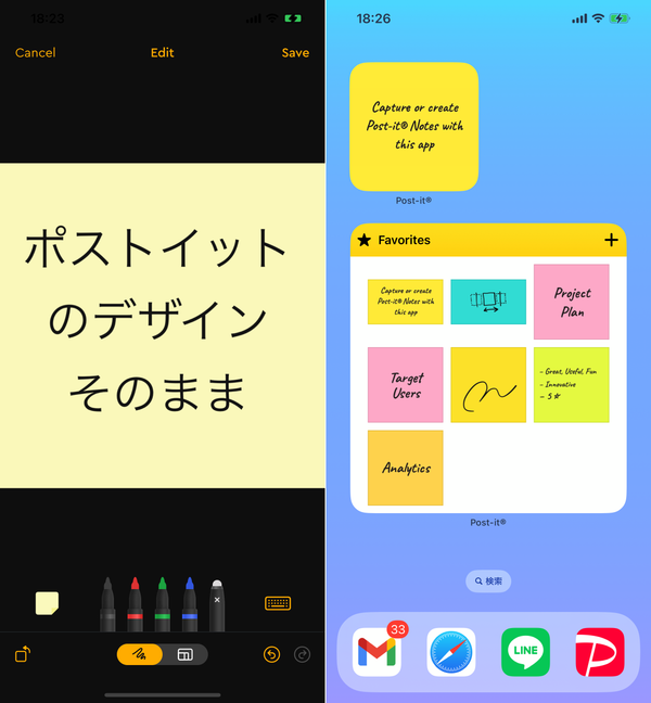 Post-it®の使用イメージ