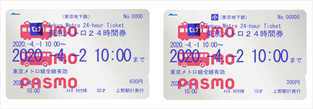 東京メトロ24時間券IC乗車券の画像