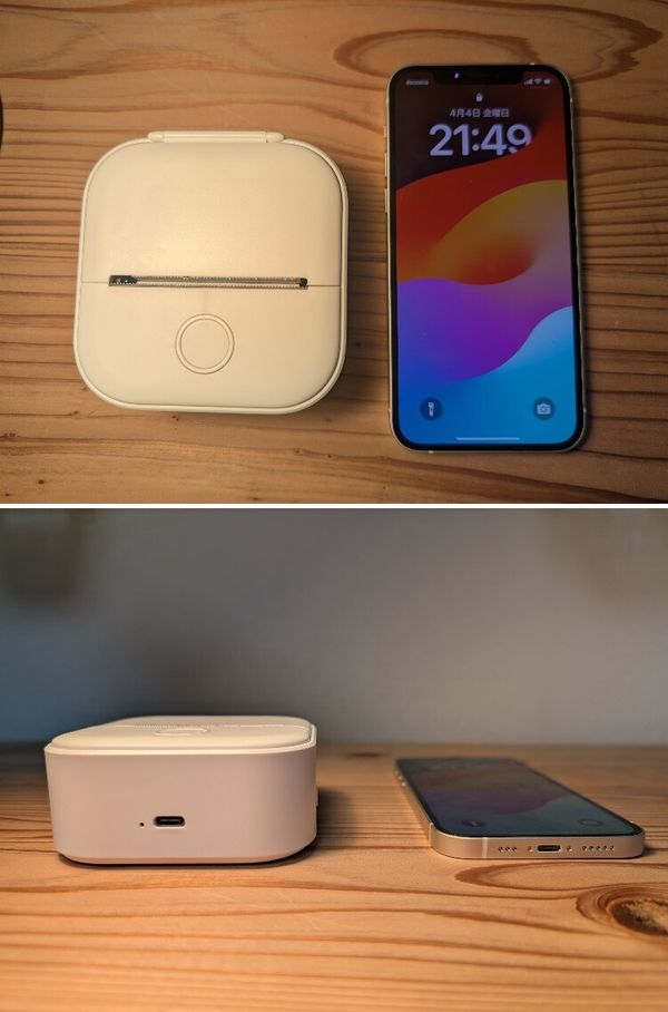 PhomemoとiPhone　サイズ比較