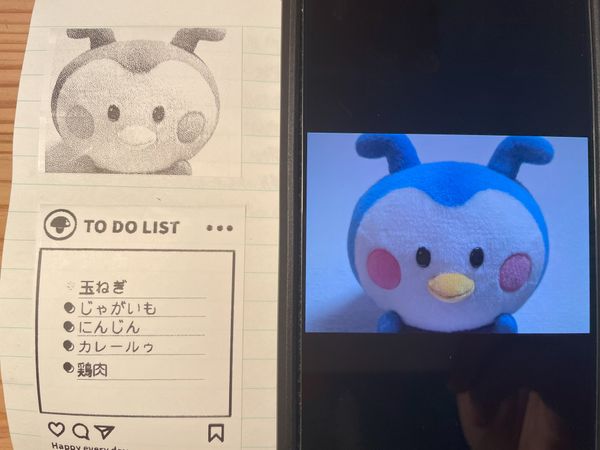 Phomemo T02　実際の印刷物とスマホ画面