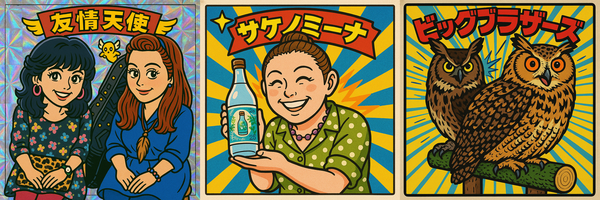 ビックリマンシール風に生成した画像サンプル