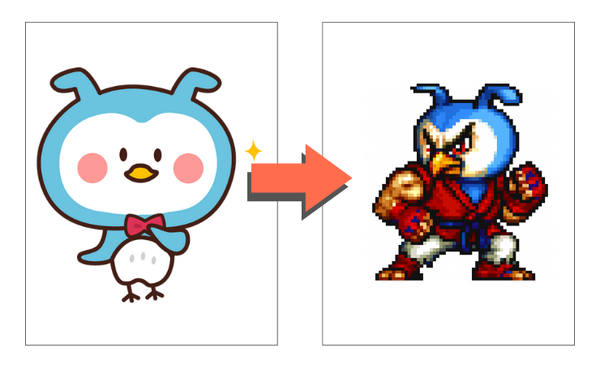 イラスト　ストリートファイター風加工