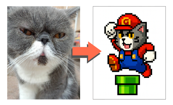 動物写真　スーパーマリオシリーズ風加工