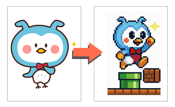 イラスト　スーパーマリオシリーズ風加工