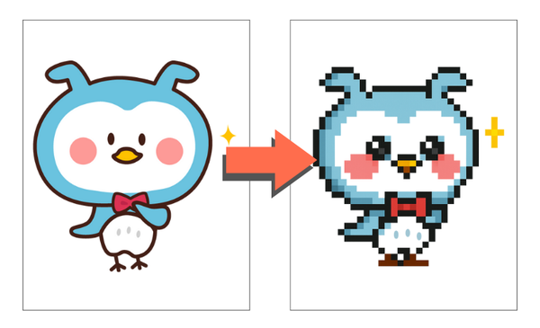 目の特徴を伝えた例