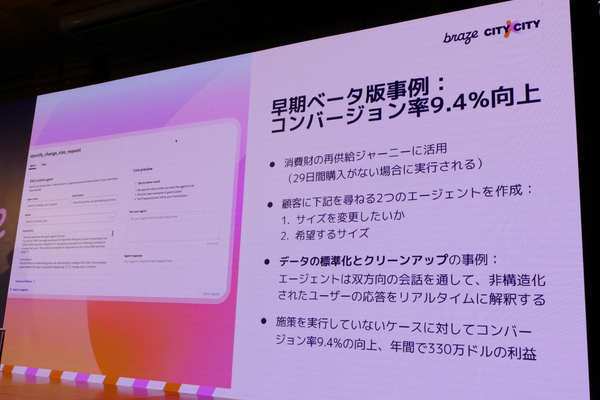 ▲Braze_Braze AI Agent Console施策事例（Braze City x City Tokyo資料より_アプリブ）