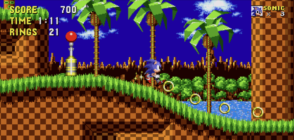 ソニック・ザ・ヘッジホッグ　プレイ画面
