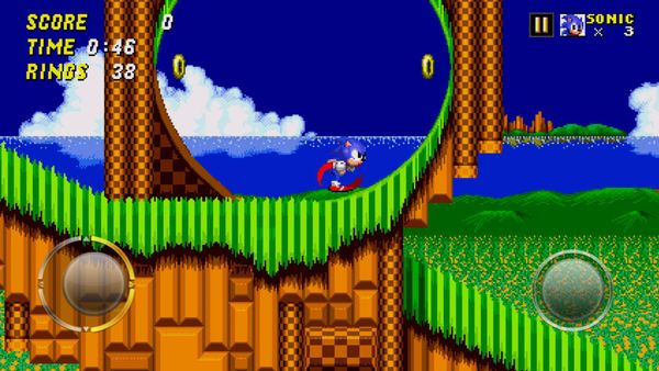 ソニック・ザ・ヘッジホッグ2　プレイ画面