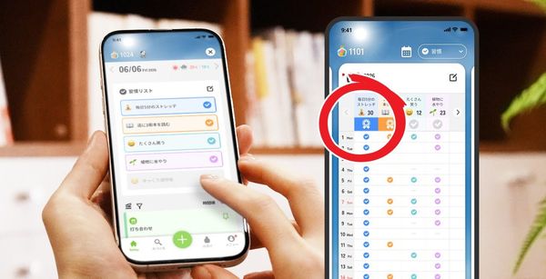 ハビットトラッカーの画面イメージ