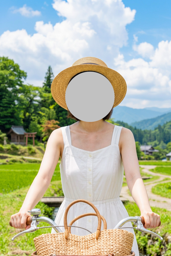 「マークアップ」のシェイプで顔を覆った写真