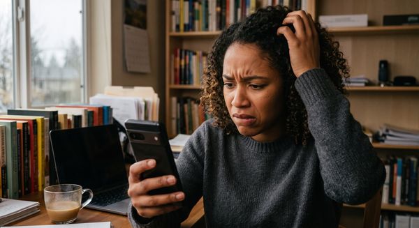 スマホでLINEのファイルが開けず困っている人のイメージ
