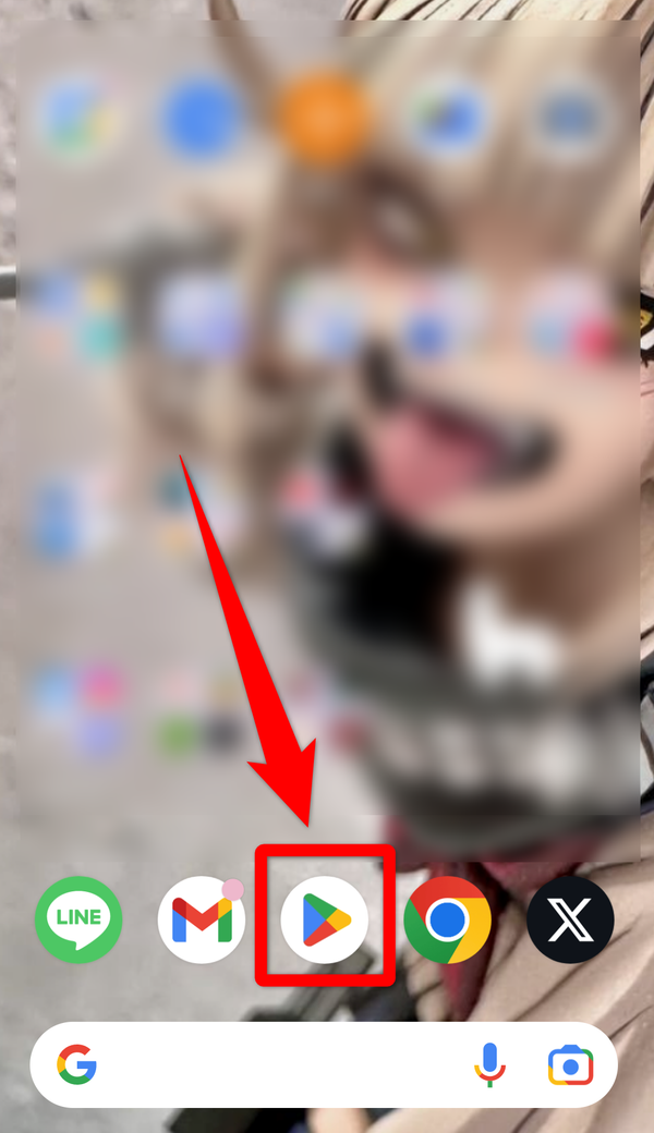 ホーム画面に並んだ「Google Playストア」のアイコン