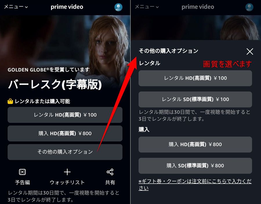 Amazonプライム・ビデオ レンタル・購入作品