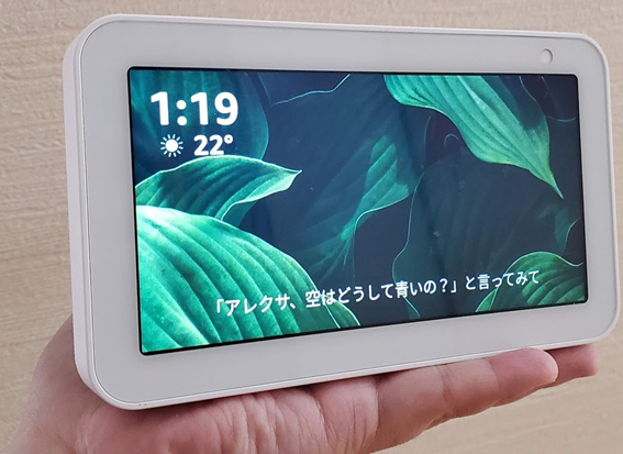 手のひらにのせたEcho Show 5