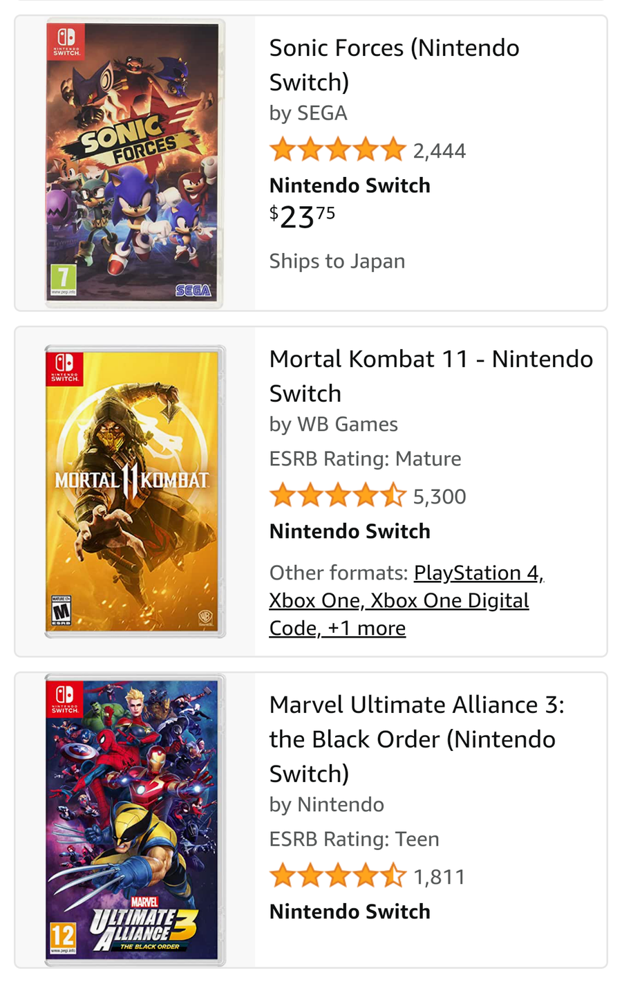 Nintendo Switch版 Mortal kombat 11